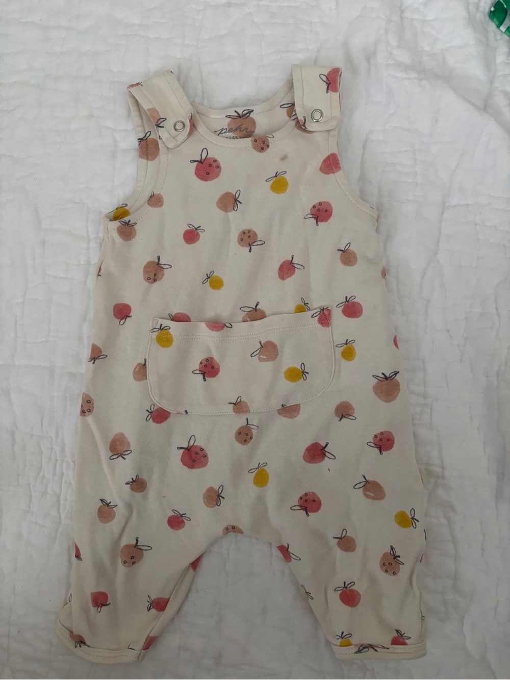 Pehr Cream Fruit-Print Cotton One-Piece Overalls for Kids